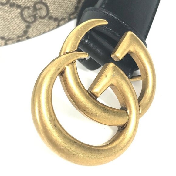 GUCCI 625839 GG Supreme double G slim belt Logo Buckle Accessories belt - Picture 13 of 14